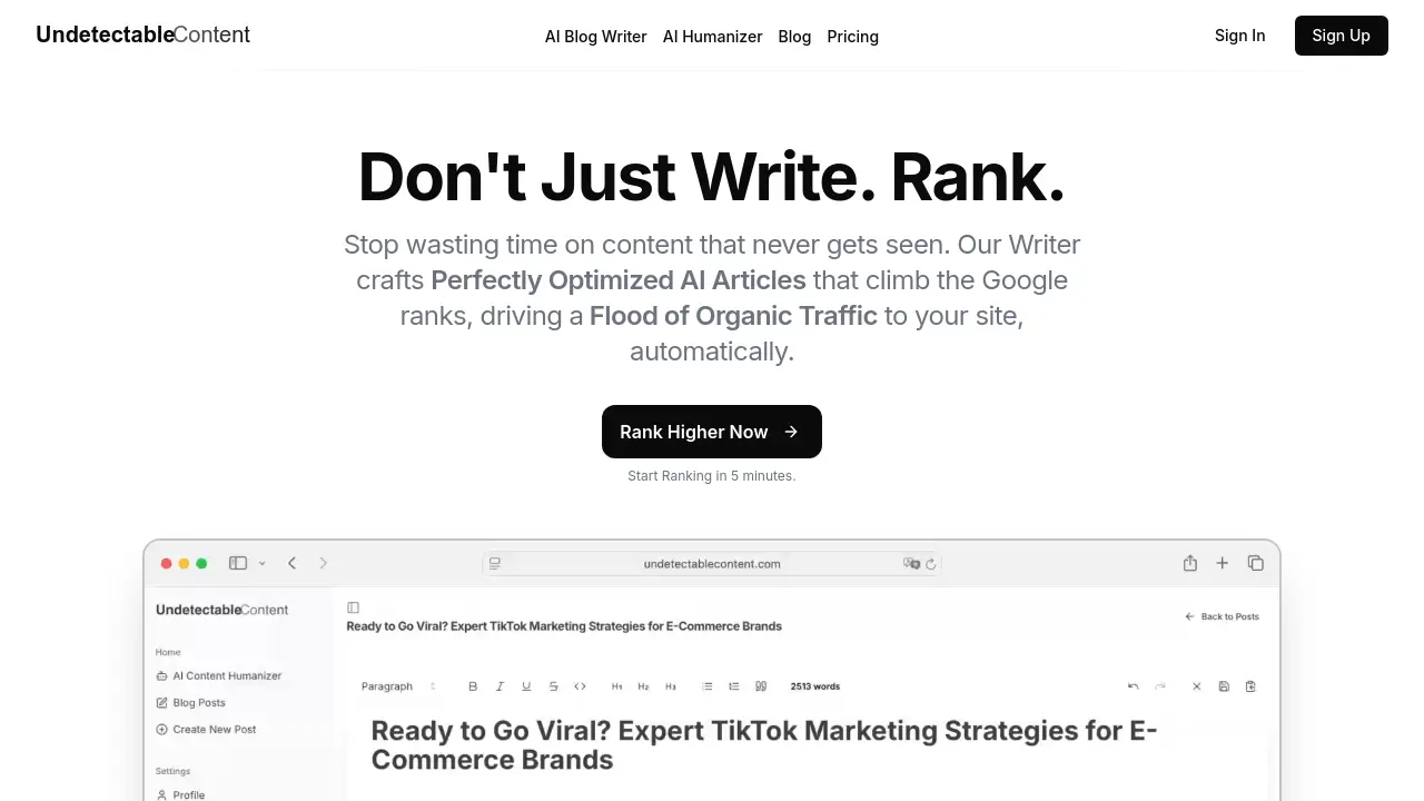 Screenshot of Undetectable Content