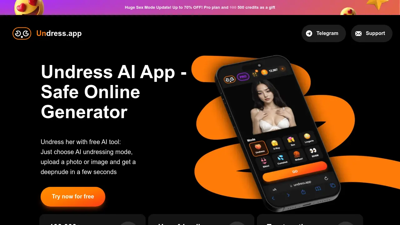 Screenshot of Undress.app