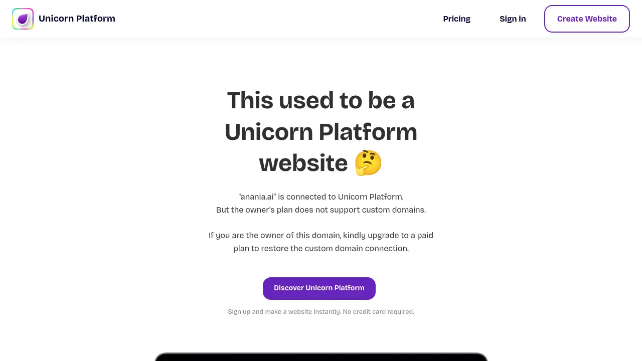 Screenshot of Unicorn Platform