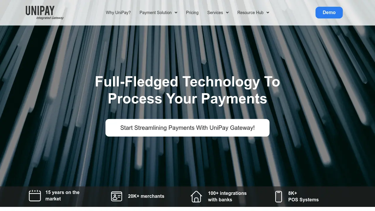 Screenshot of UniPayGateway