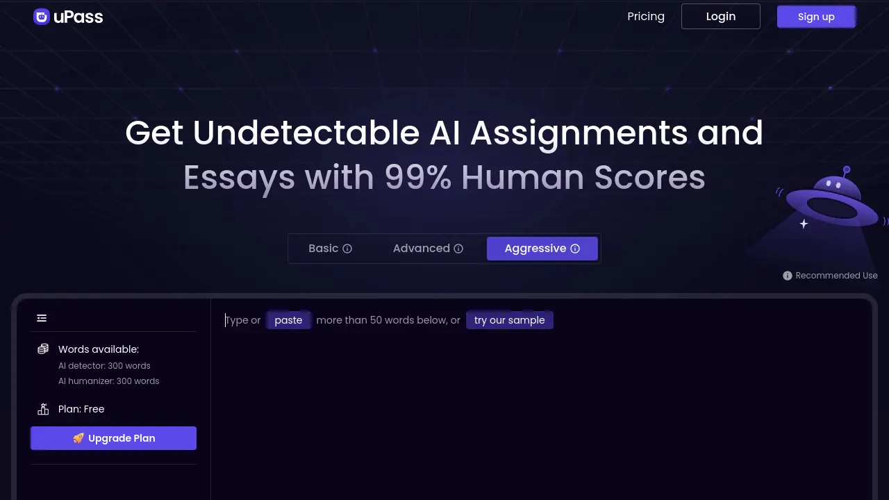 Screenshot of uPass AI
