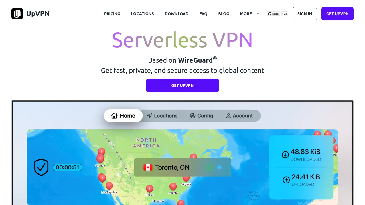 Screenshot of UpVPN