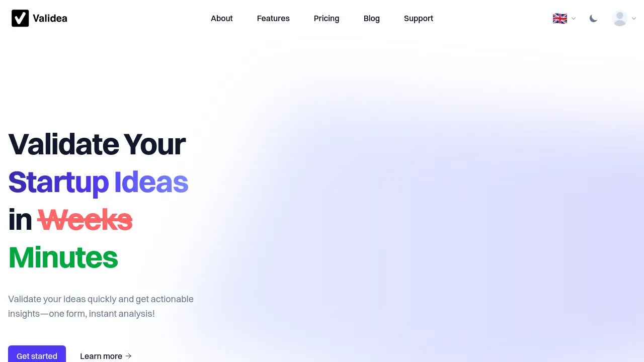 Screenshot of Validea