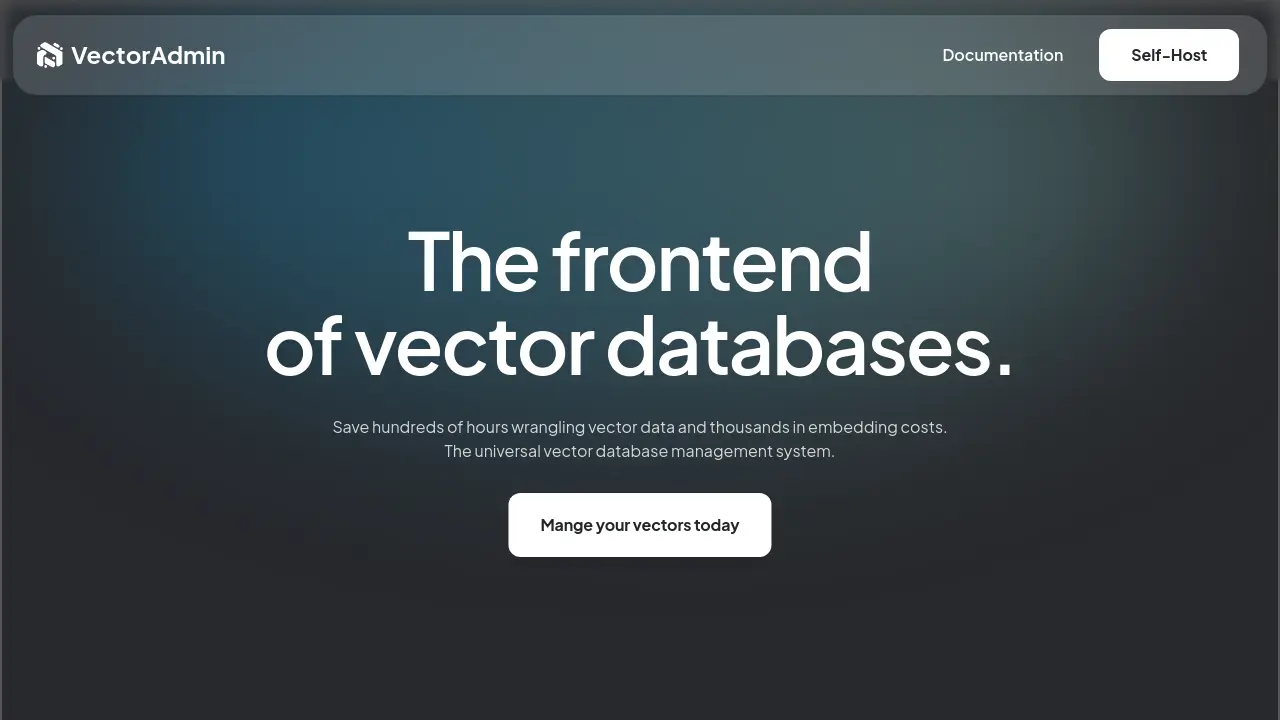Screenshot of VectorAdmin