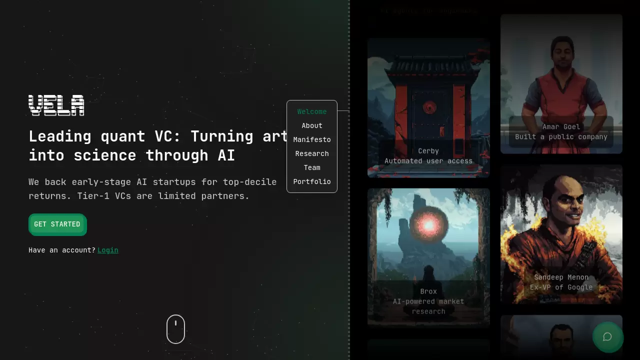 Screenshot of Vela Partners