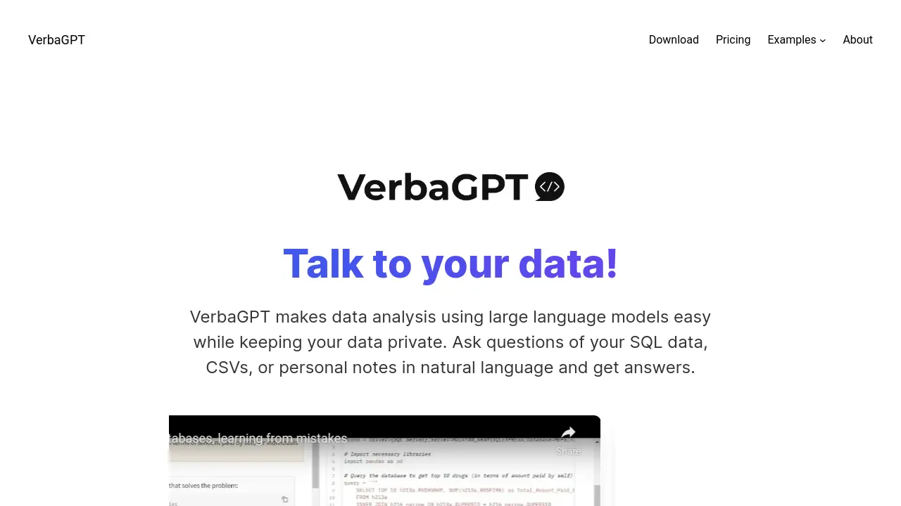 Screenshot of VerbaGPT
