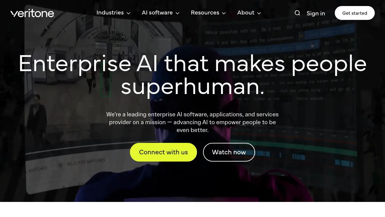 Screenshot of Veritone