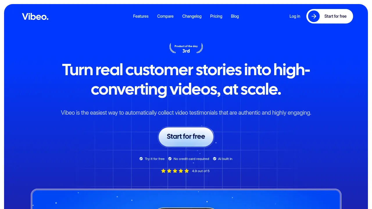 Screenshot of Vibeo.ai