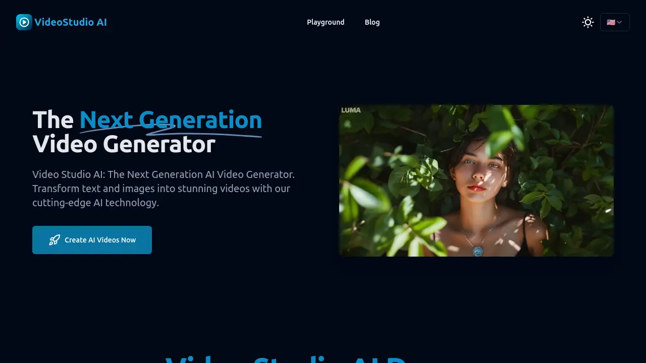 Screenshot of VideoStudio AI