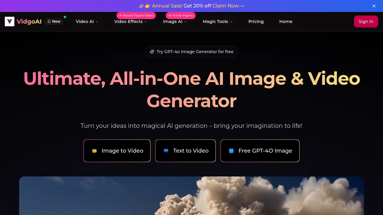 Screenshot of VidgoAI