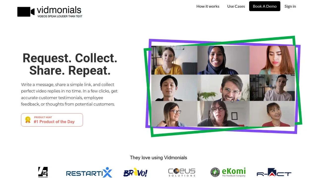 Screenshot of Vidmonials