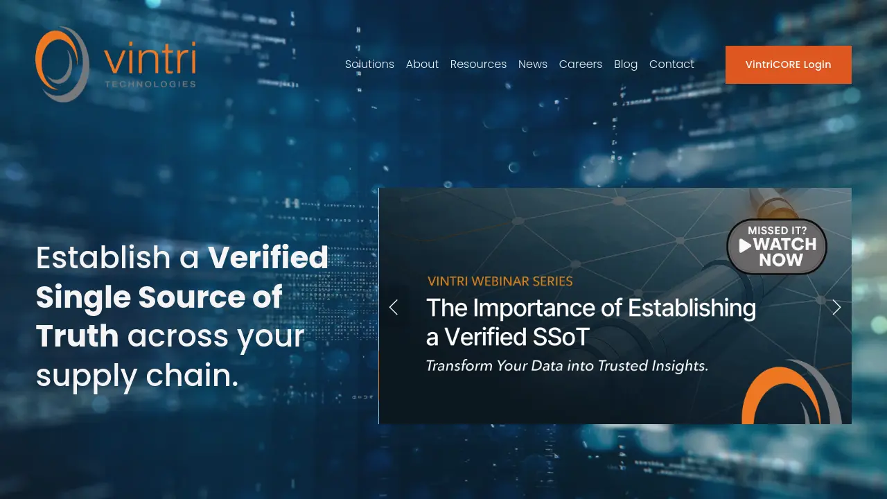 Screenshot of Vintri