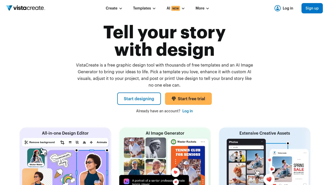 Screenshot of VistaCreate