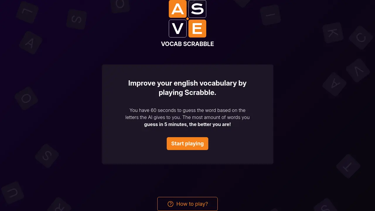 Screenshot of Vocab Scrabble