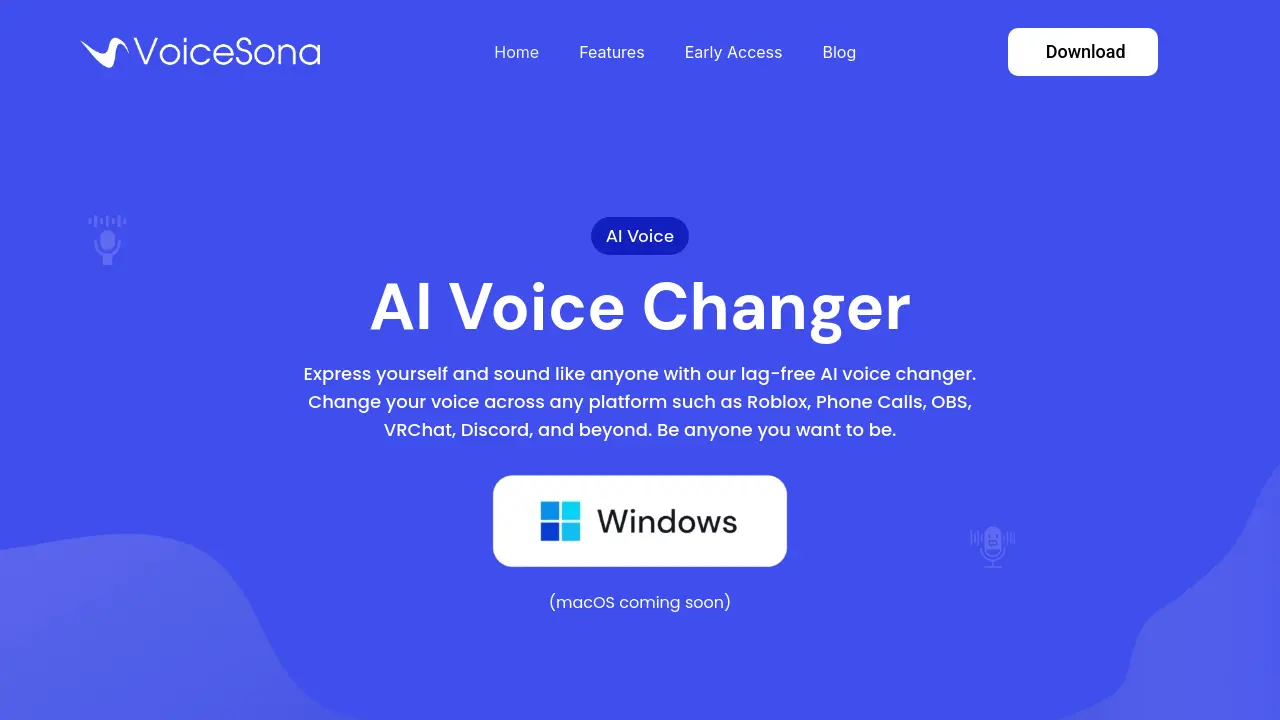 Screenshot of VoiceSona