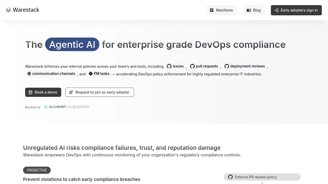 Screenshot of Warestack