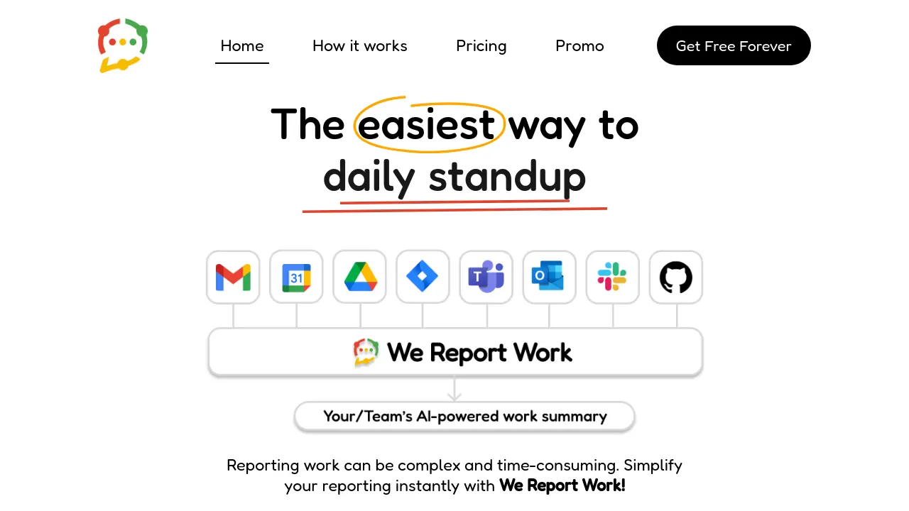 Screenshot of We Report Work