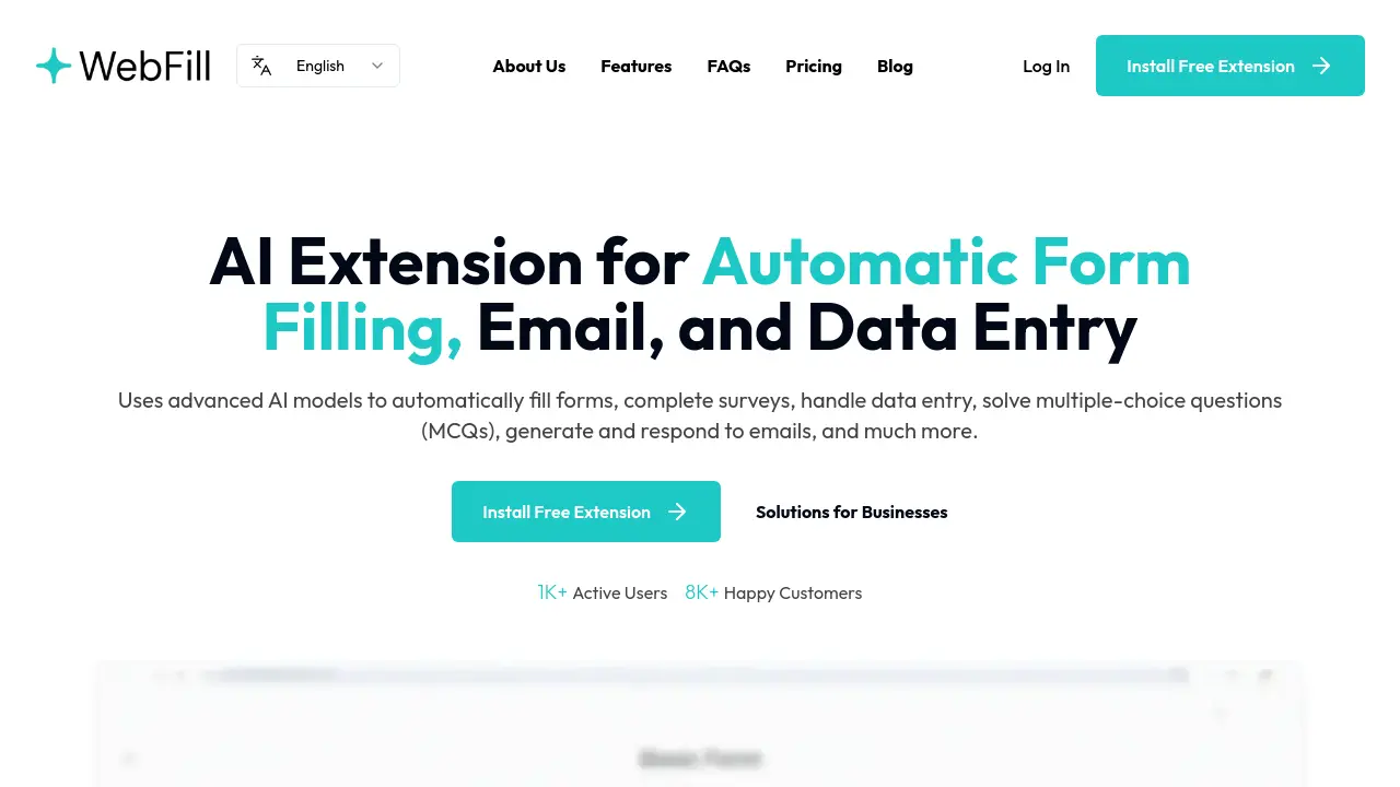 Screenshot of WebFill