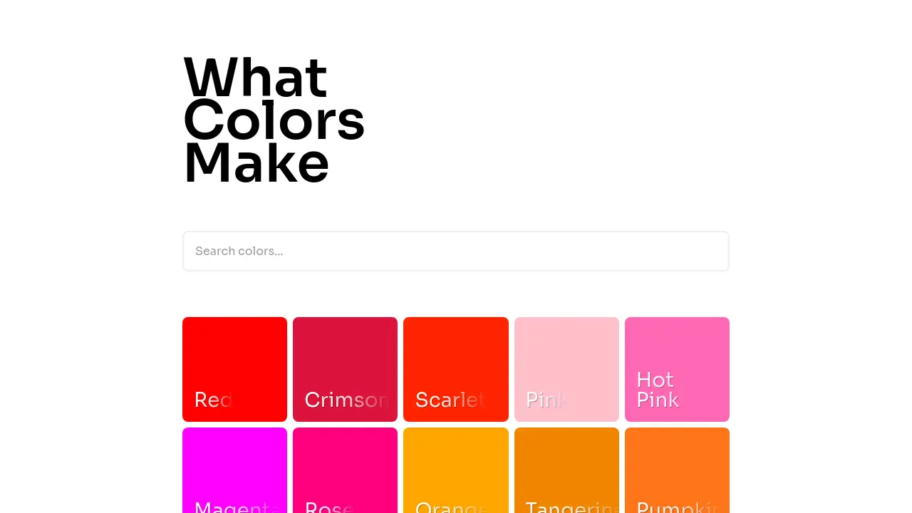 Screenshot of WhatColorsMake