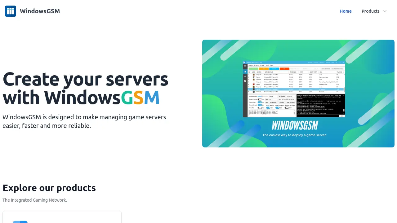 Screenshot of WindowsGSM