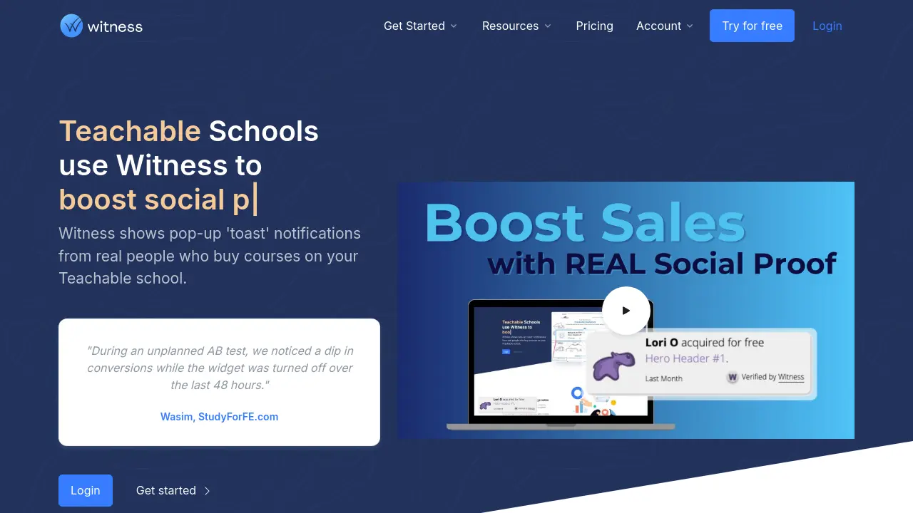 Screenshot of Witness