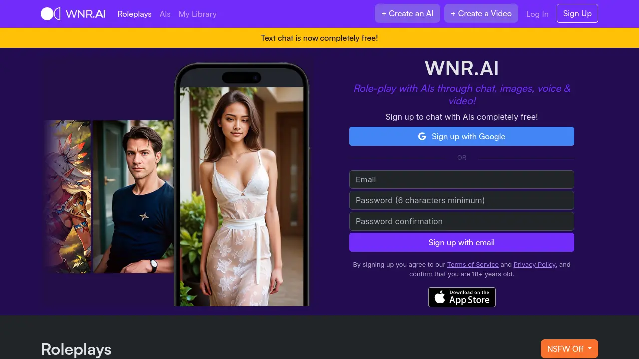 Screenshot of WNR.AI