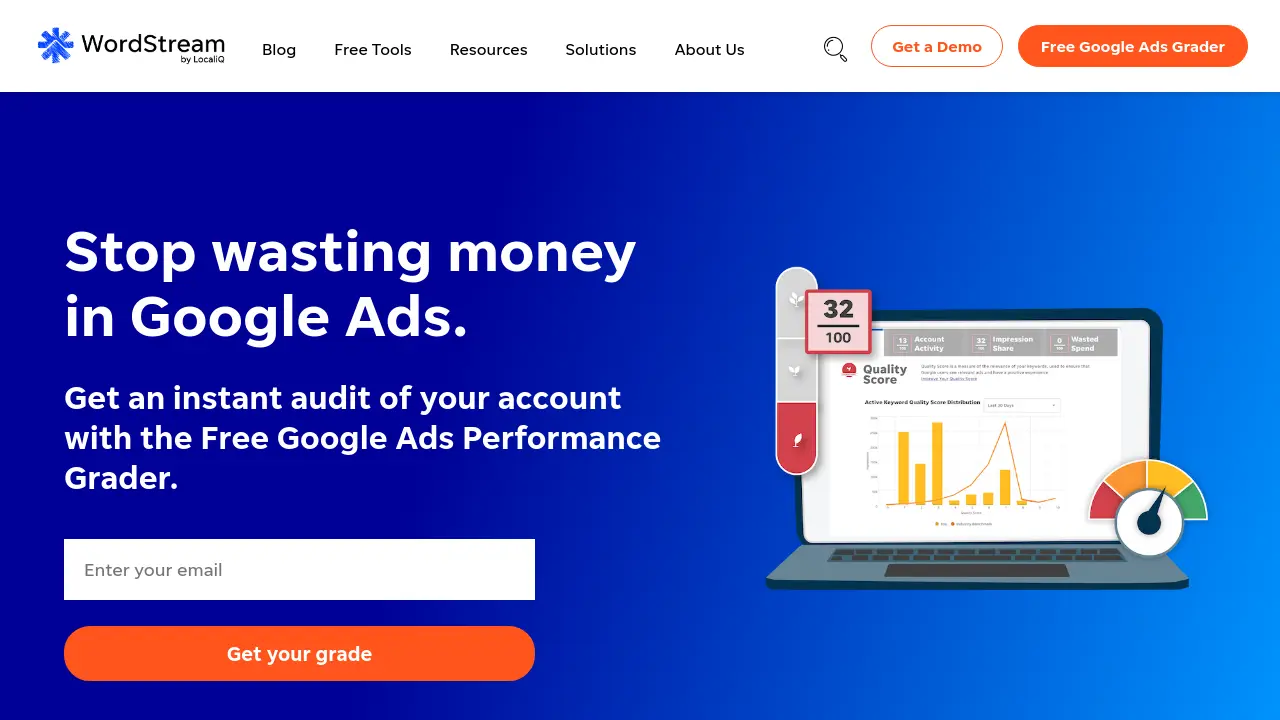 Screenshot of WordStream