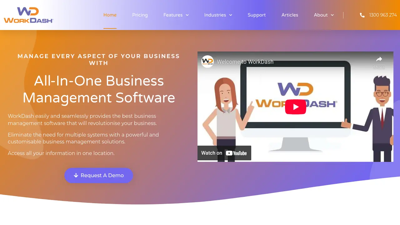 Screenshot of WorkDash