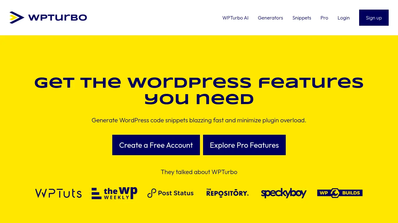 Screenshot of WPTurbo
