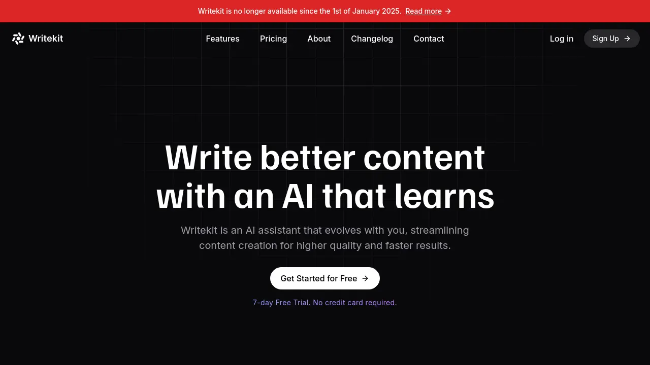 Screenshot of Writekit