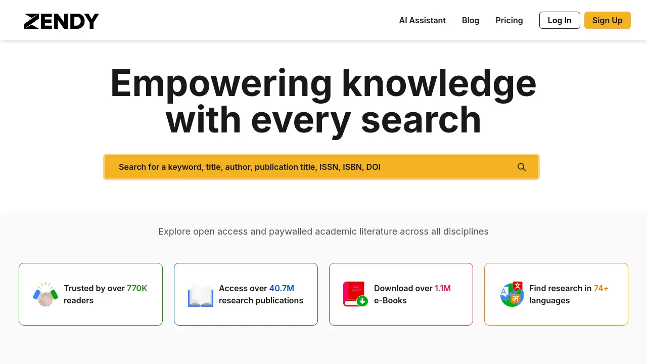 Screenshot of Zendy
