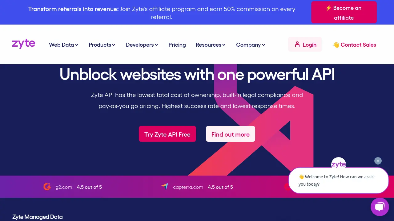 Screenshot of Zyte
